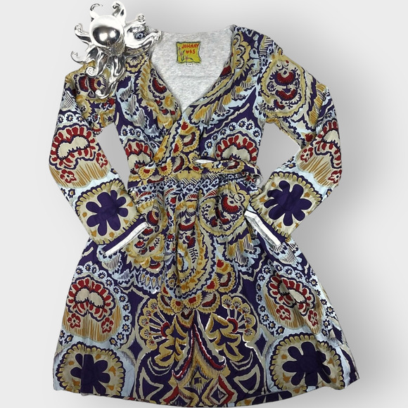 Johnny Was 100% Silk Dress Long Sleeve Floral Wrap Boho Fully Lined Pockets XS - Picture 1 of 7